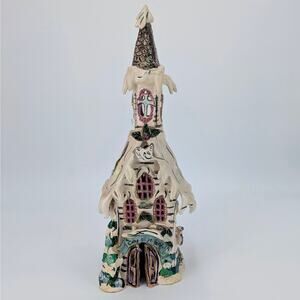 Heather Goldminc Christmas Church Tealight Holder Come All Ye Faithful Blue Sky